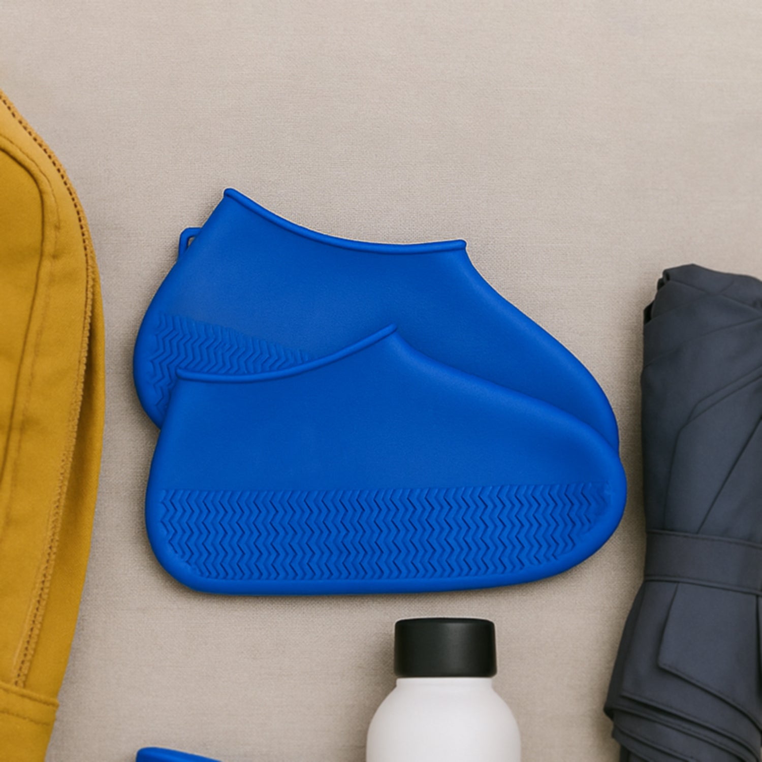 Blue Non-slip Silicone Rain Reusable Anti Skid Waterproof Fordable Boot Shoe Cover (1 Pair) Blue Non-slip Silicone Rain Reusable Anti Skid Waterproof Fordable Boot Shoe Cover (1 Pair)